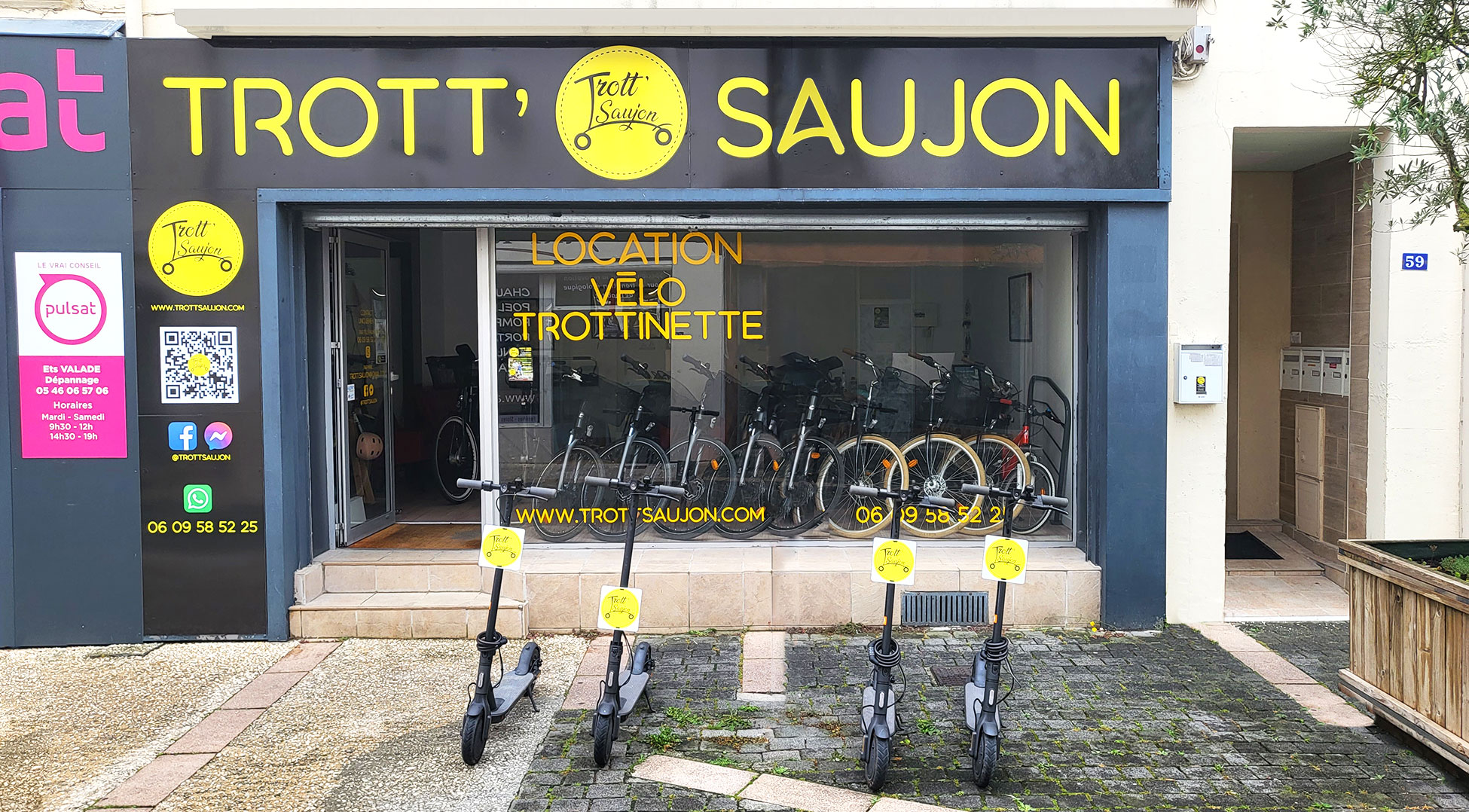 Photo façade Trott Saujon - Location trottinette et vélo à Saujon